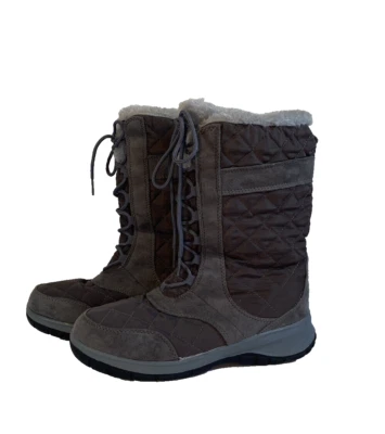 Botas de invierno Itasca para mujer de piel sintética talla 8 con cordones color gris Foto 1 de 4