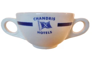Homer Laughlin Restaurant China c1972: tazón de sopa de crema para hoteles Chandris Lines - Imagen 1 de 5