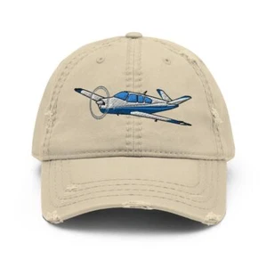 Airplane Embroidered Distressed Cap (AIR2552FES35-B2) - Personalized with Your N - Imagen 1 de 12
