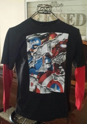 Camisa Marvel Capitán América Guerra Civil Juvenil L Manga Larga Nueva sin Etiquetas  Foto 1 de 3
