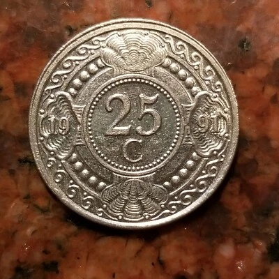 1991 NETHERLANDS ANTILLIES 25 CENTS COIN - #B0240 - Image 1 of 2
