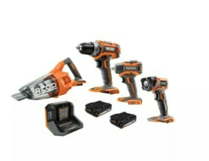 RIDGID 18V Lithium-Ion Brushless Cordless Combo Kit (4-Piece) with (2) 1.5 Ah... - Picture 1 of 4