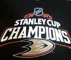 Reebok NHL Stanley Cup Champions T Shirt Cotton Black Graphic Tee Size XL 2007 - Picture 1 of 12