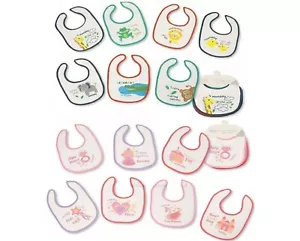 Baby bibs pack of 7 blue pink baby bibs cotton waterproof bibs baby bibs newborn - Picture 1 of 10