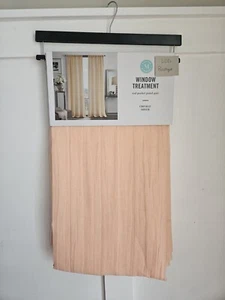 NUOVO! Martha Stewart CORALLO PESCA solido stropicciato trasparente 2 pannelli tenda 48" x 95" - Foto 1 di 7
