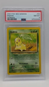 2001 Pokemon German Neo Genesis "Endivie" Chikorita 54/111 PSA 8 NM-MT! LOW POP! - Picture 1 of 2