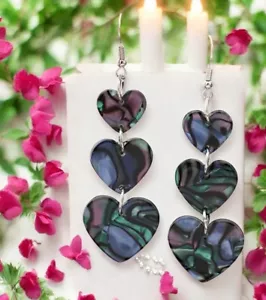 Fashion 3 hearts Drop Dangle Adorable Earrings Cute Style Gift ***NEW*** - Picture 1 of 3
