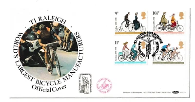 2/8/1978 UK GB FDC - Cycling Centenaries - TI Raleigh - Nottingham Special P/M - Image 1 of 2