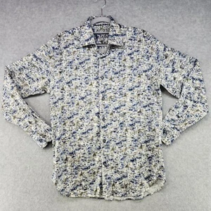 Lazarou Collezioni Button-Up Shirt Men S Multicolor Floral Collared Long Sleeves - Picture 1 of 10