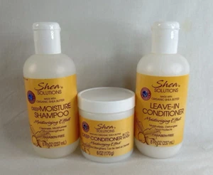 Shea Solutions Set-Deep Moisture Shampoo/Leave In Conditioner/Deep Conditioner - Picture 1 of 5