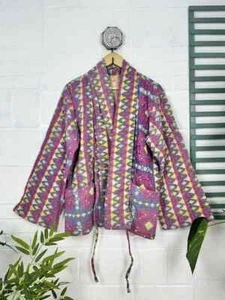 10 Pc Indian Handmade Kantha Jacket, Soft Cotton Kantha Jacket, Bath Robe Kimono - Picture 1 of 5