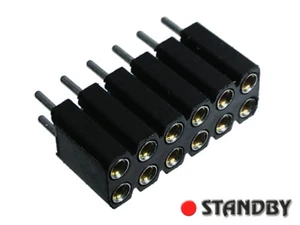 3pcs 2x6 Round Female Pin Header gold machined straight 2,54mm 803-91-012-10-001 - Bild 1 von 2