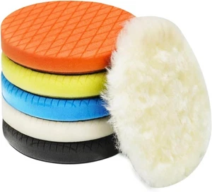 Almohadillas de pulido pulido de 6", 6 piezas 6,5 pulgadas 165 mm cara para placa de respaldo de 6 pulgadas C... - Imagen 1 de 7