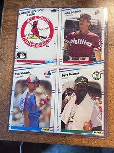 Panel de cera de béisbol Fleer 1988 Cardinals Mike Schmidt Tim Wallach Dave Stewart - Imagen 1 de 2