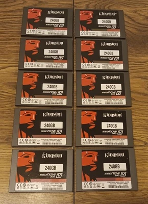 Lote de 10 SSD Internos Kingston 240 GB Ahora 300 2.5" Pulgadas SATA SV300S37A/240G Foto 1 de 2