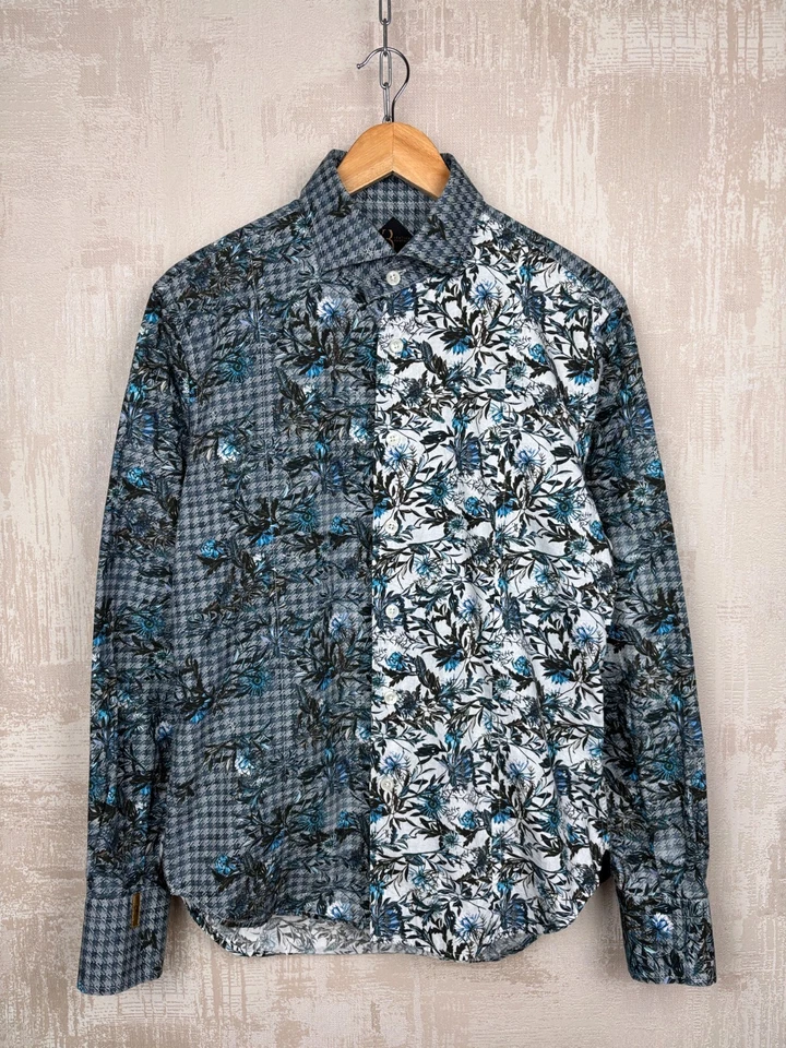 Camisa de vestir Billionaire italiana de alta costura floral manga larga para hombre talla 41/16 Foto 1 de 4