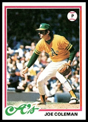 1978 Topps #554 Joe Coleman Oakland Athletics NM+ - Image 1 of 2