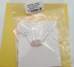 Kendra Scott Elisa Oval Pendant Necklace in Iridescent Drusy and Gold NEW In Box - Picture 1 of 6