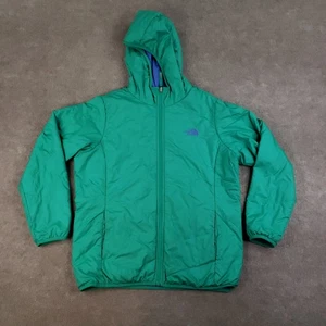 North Face Jacket Girls XL (18) Green Reversible Hooded Winter Coat Puffer ZZ - Picture 1 of 24