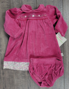 Baby Girl Clothes New Vintage Carter's 6 Month Pink Velour Happy Holidays Dress