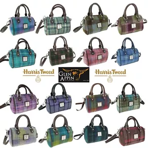 Glen Appin Harris Tweed LB1203 Kilbride Mini Bowling Tote Bag Choice of Colours - Picture 1 of 34
