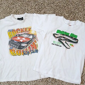 VTG Lot Of 2 Youth Racing T-Shirts Watkins Glen & The Rocket Is Rolling Medium - Picture 1 of 11