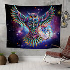 #F Dazzling Owl Printed Tapestry Hanging Carpet Dorm Wall Decor (200x145cm)