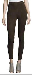 Frame Denim Lamb Leather Suede High-Rise Skinny Legging Pants Brown Size M NWT - Picture 1 of 10