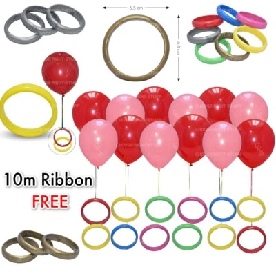 Suporte de balão de hélio reutilizável plástico em forma de pulseira ferramenta em forma de estrela Reino Unido - Imagem 1 de 3