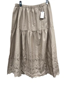 St. John’s Bay Prairie Pheasant Bohemian Eyelet Maxi Skirt Womens XL 100 Cotton - Picture 1 of 7
