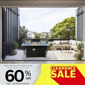 Special CLEARANCE SALE! Rectagular Alfresco Outdoor Dining Fire Table - Picture 1 of 17