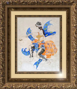 Beautiful painting modernism costume design signed Bakst 1911 - Picture 1 of 4