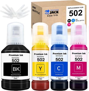 Repuesto de botellas de tinta de recarga compatibles 502 T502 para Ecotank ET-2750 ET-3750 - Imagen 1 de 7