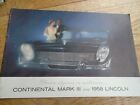 Lincoln Continental Mark III & Lincoln range brochure 1958 USA market large 