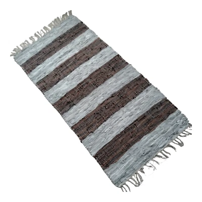 Tapete de couro para lareira, tapete resistente ao fogo, LINHAS BEGE MARROM - Imagem 1 de 4