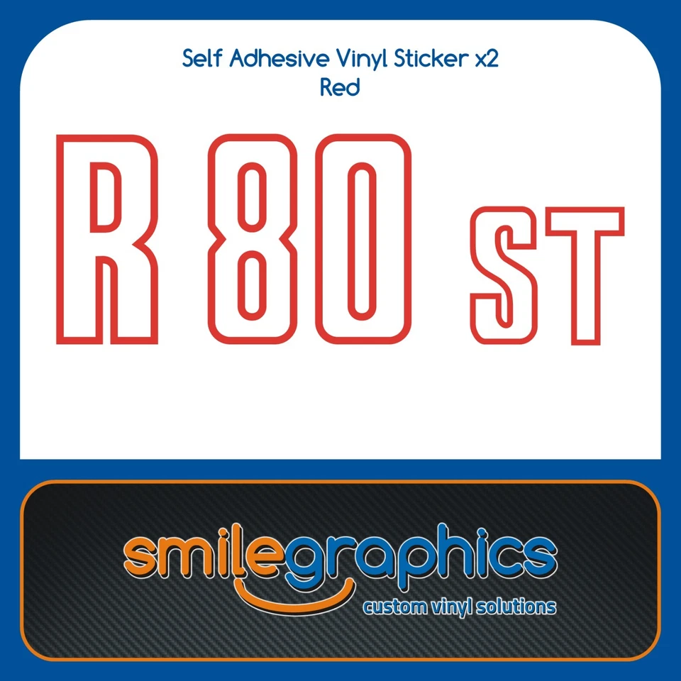 Calcomanías adhesivas rojas para panel lateral cubierta batería BMW R80ST Foto 1 de 1