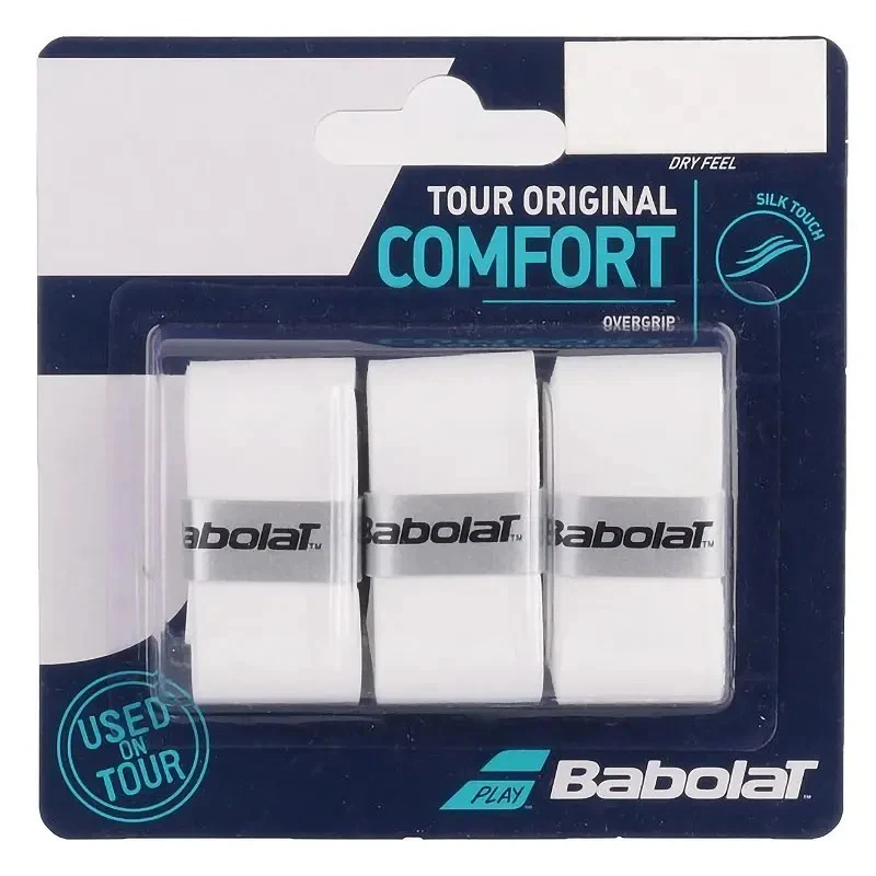 Babolat Tour Original Paquete de 3 Blanco Seco Overgrip Tenis Raquetball Pickleball Foto 1 de 1
