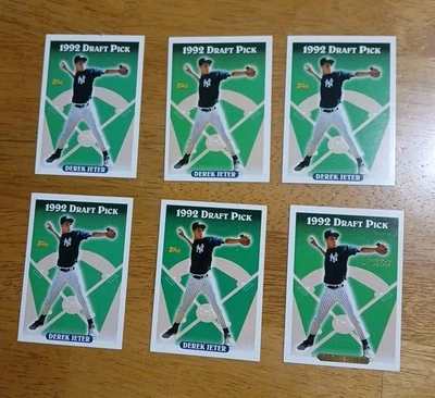 Lote de 6 tarjetas de novato 1993 Topps - Derek Jeter #98 oro radiocontrol selección del draft 1992 con 5 bases Foto 1 de 4