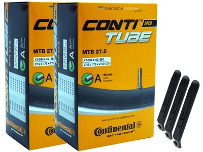 MOTAGO 2x Conti Fahrradschlauch 27.5 Zoll Autoventil 47-584/62-584 (MTB) +3 Reifenheber