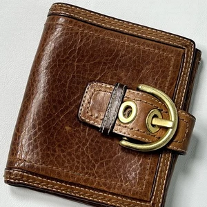 Vintage Coach Soho Buckle Bifold Brown Leather Wallet Coin Purse - Bild 1 von 12