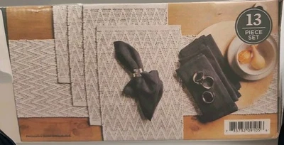 ЛУЧШИЕ ДОМА И САДЫ 13-шт обеденный стол набор дорожки коврики салфетки кольца  - Изображение 1 из 4