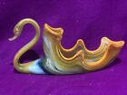 Yellow Swan Dish Bowl Murano Style Art Glass Vase Figurine Xl  11.5 In Lg