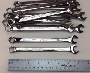 RARE Craftsman 11mm INDUSTRIAL 2357 Combination 12 Pt Wrench FULL POLISH USA NOS - Picture 1 of 3