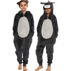 Kids Fleece A2Z Onesie One Piece Jumpsuit Donkey Pyjamas World Book Day Costume - Picture 1 of 10