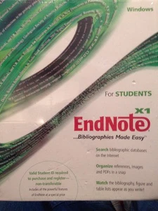 EndNote X1 Full Student Retail Edition Bibliographic Reference Software! Windows - Afbeelding 1 van 4