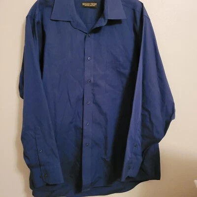 Camisa Donald TRUMP Para Hombre 17 1/2 34/35 Azul Abotonada Manga Larga Firma  Foto 1 de 4