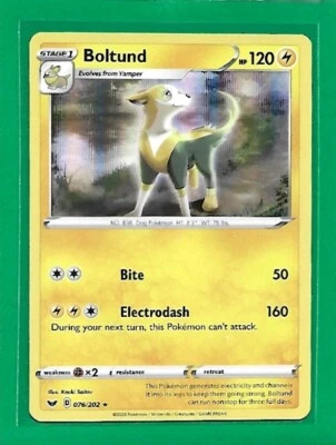 Pokémon TCG Sword And Shield Boltund #76/202 Holo Rare - Image 1 of 2