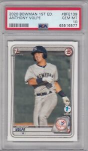 2020 BOWMAN 1ST EDITION ANTHONY VOLPE YANKEES ROOKIE RC BFE139 PSA 10 GEM MW