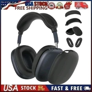 2024 AirPods Max Case Cover: 4-in-1 Silicone Case Covers, Black, Style 2 - Picture 1 of 9
