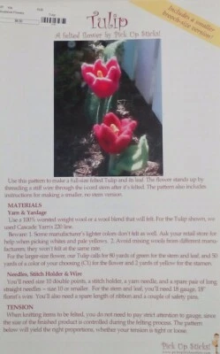 Pick Up Sticks Felted Flowers Tulip Leaf Stem 8.5x5.5" brochure - Image 1 of 3